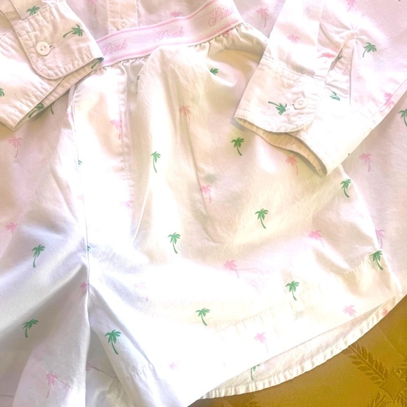 PINK Victoria's Secret White and Pink Pajama Set NWOT - Picture 10 of 16